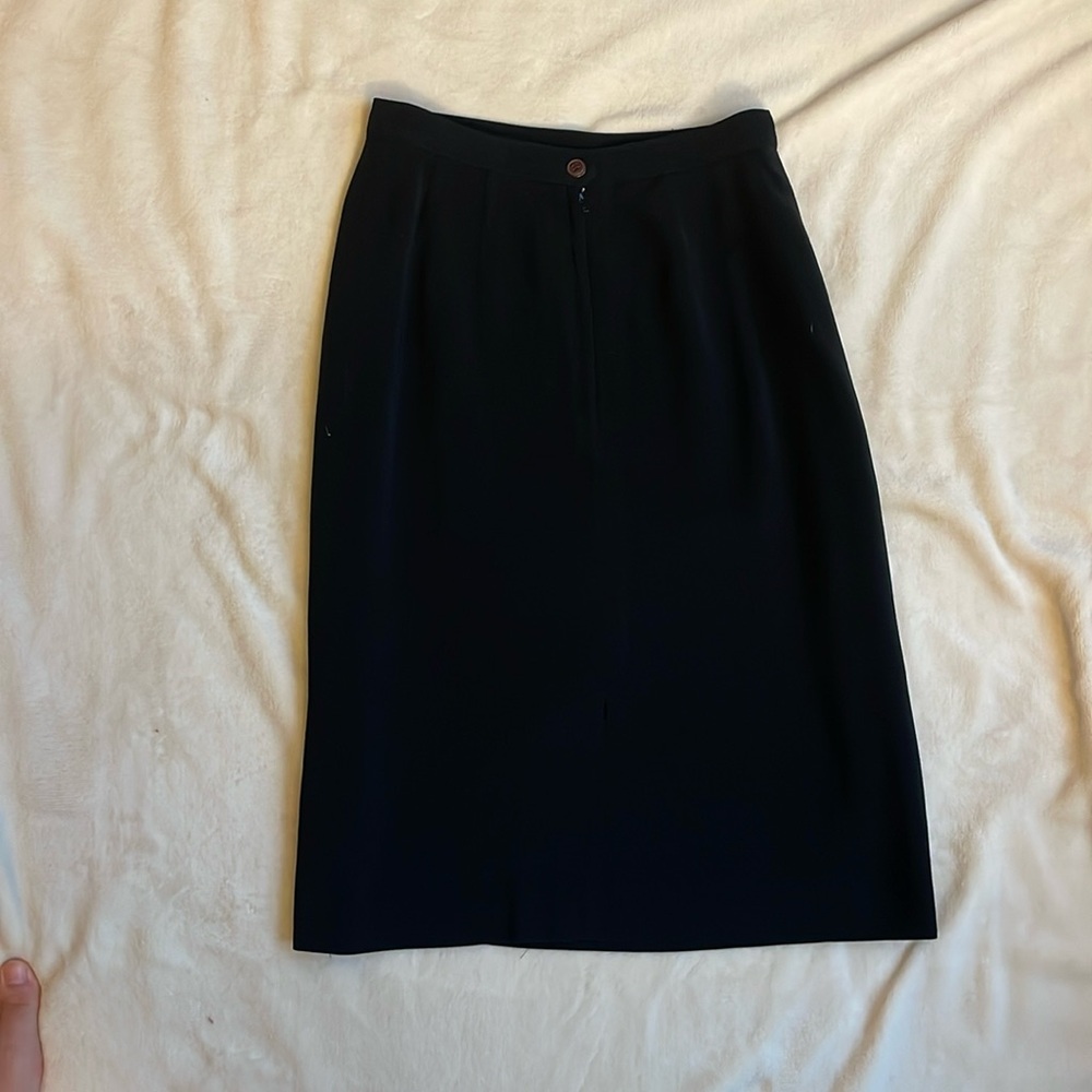 Black professional pencil midi skirt